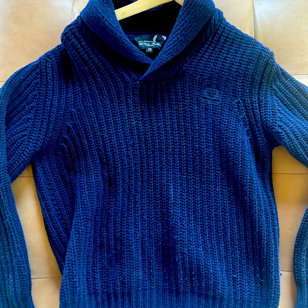 Fred Perry x Raf Simon Shawl neck knitwear size M